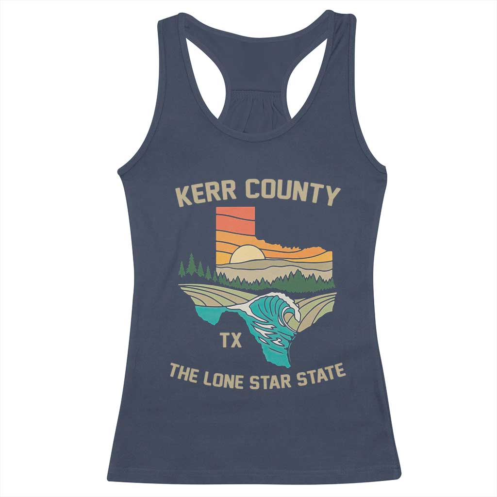 Kerr County Texas Racerback Tank Top Retro Hill Country Nature Scene Outdoors - Wonder Print Shop