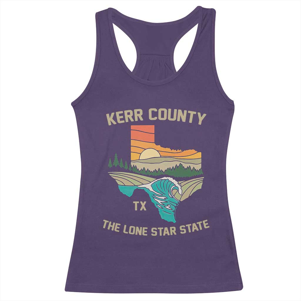Kerr County Texas Racerback Tank Top Retro Hill Country Nature Scene Outdoors - Wonder Print Shop