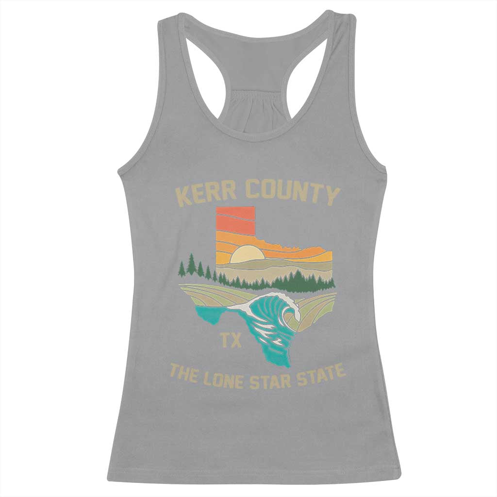 Kerr County Texas Racerback Tank Top Retro Hill Country Nature Scene Outdoors - Wonder Print Shop