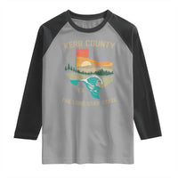 Kerr County Texas Raglan Shirt Retro Hill Country Nature Scene Outdoors - Wonder Print Shop