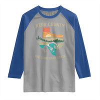 Kerr County Texas Raglan Shirt Retro Hill Country Nature Scene Outdoors - Wonder Print Shop