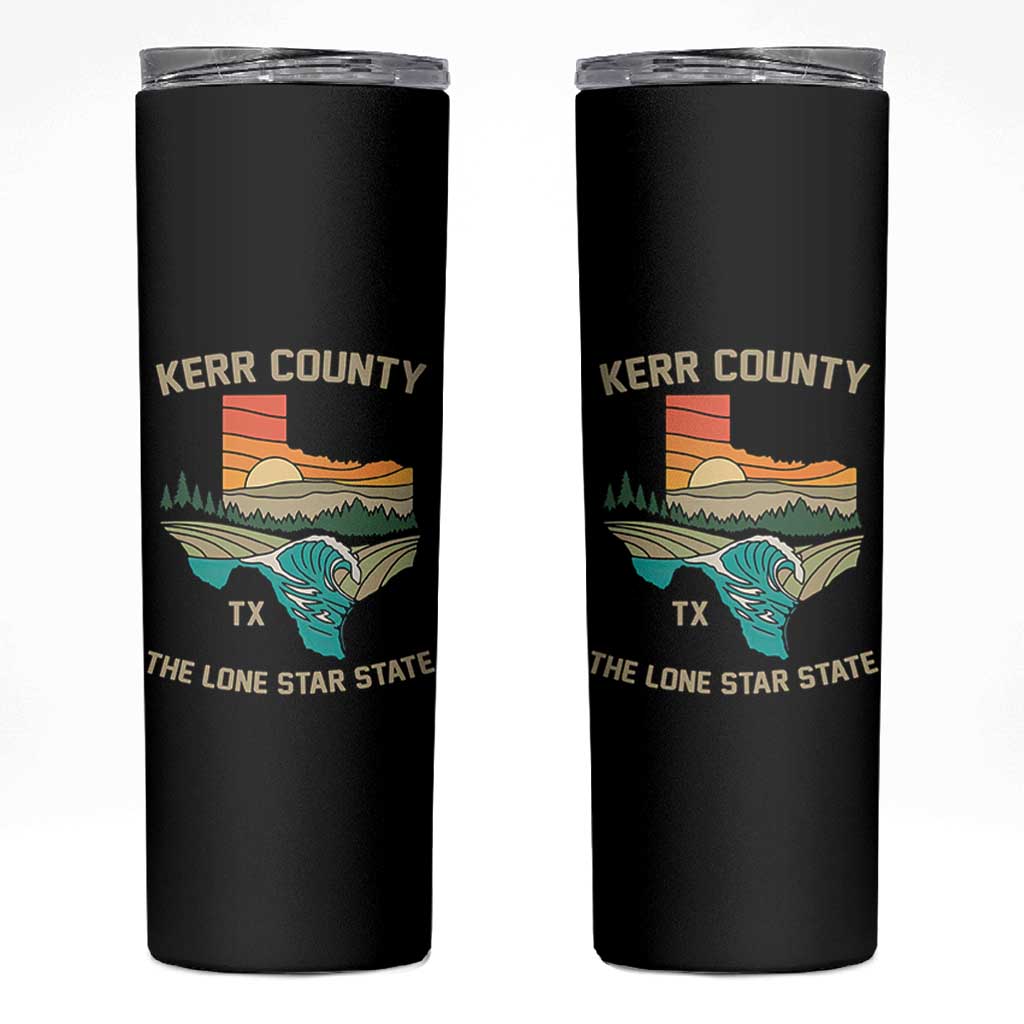 Kerr County Texas Skinny Tumbler Retro Hill Country Nature Scene Outdoors - Wonder Print Shop