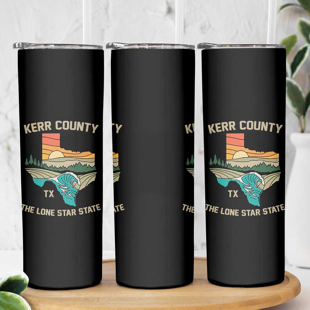 Kerr County Texas Skinny Tumbler Retro Hill Country Nature Scene Outdoors - Wonder Print Shop