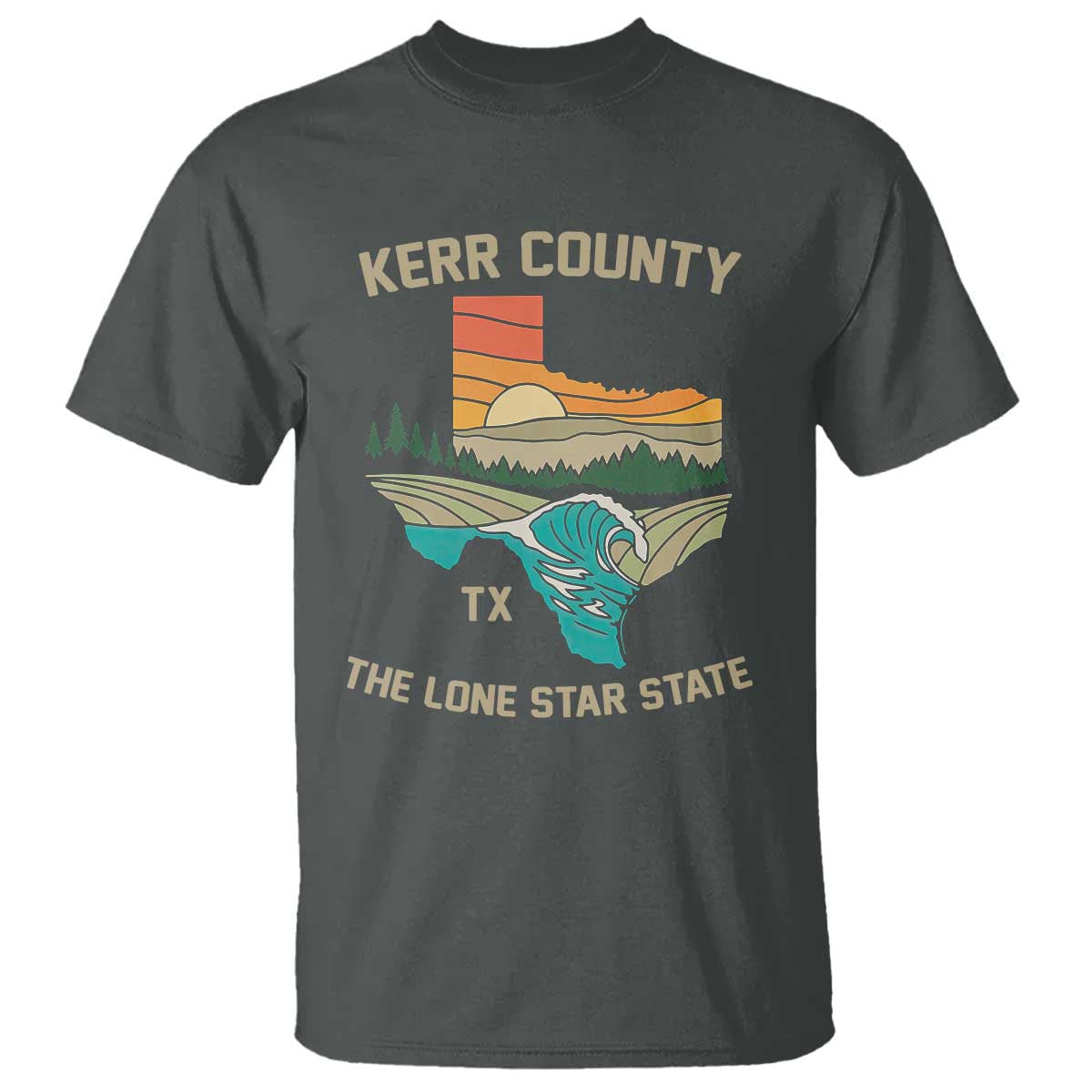 Kerr County Texas T Shirt Retro Hill Country Nature Scene Outdoors - Wonder Print Shop