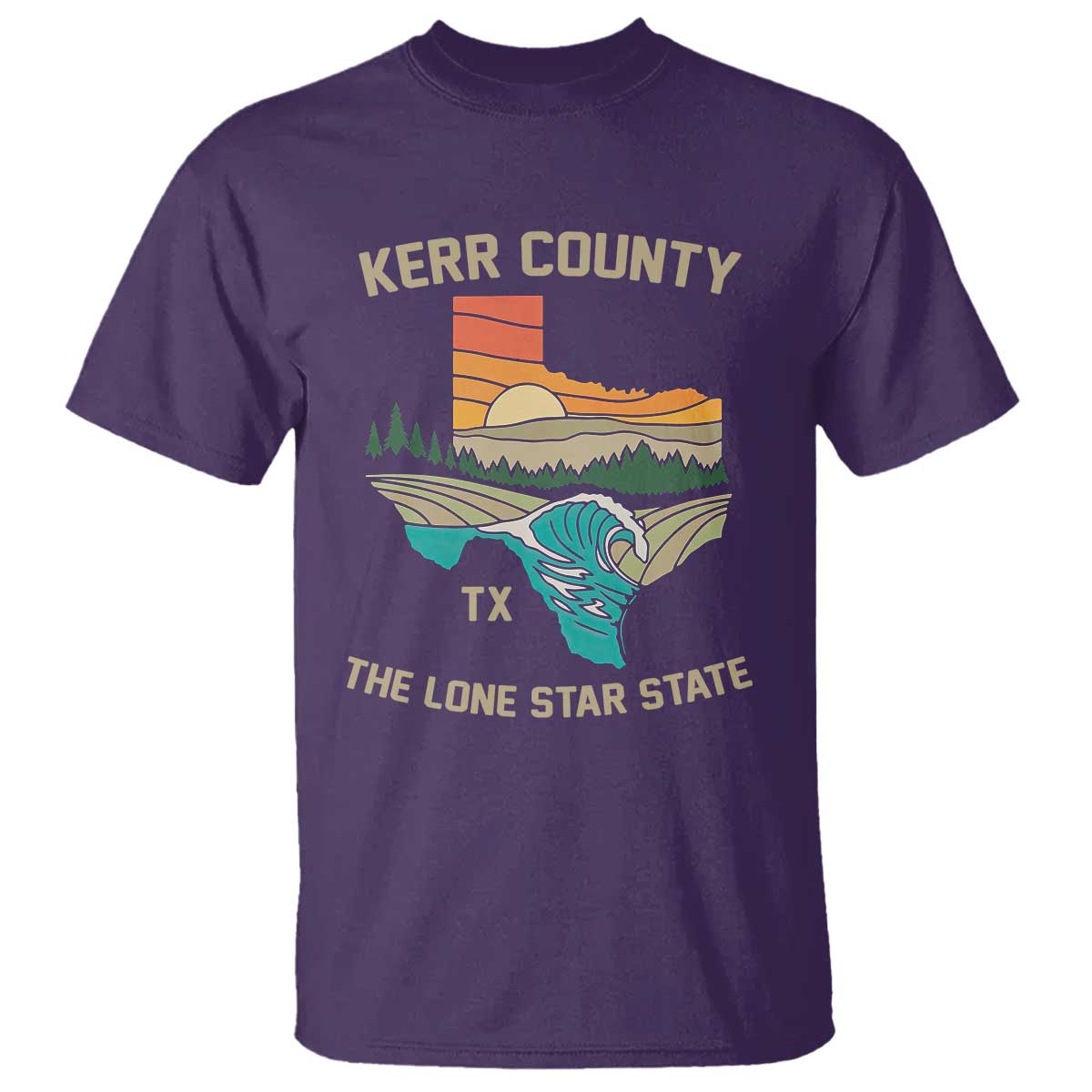 Kerr County Texas T Shirt Retro Hill Country Nature Scene Outdoors - Wonder Print Shop