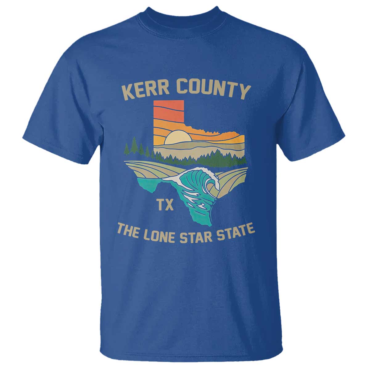 Kerr County Texas T Shirt Retro Hill Country Nature Scene Outdoors - Wonder Print Shop