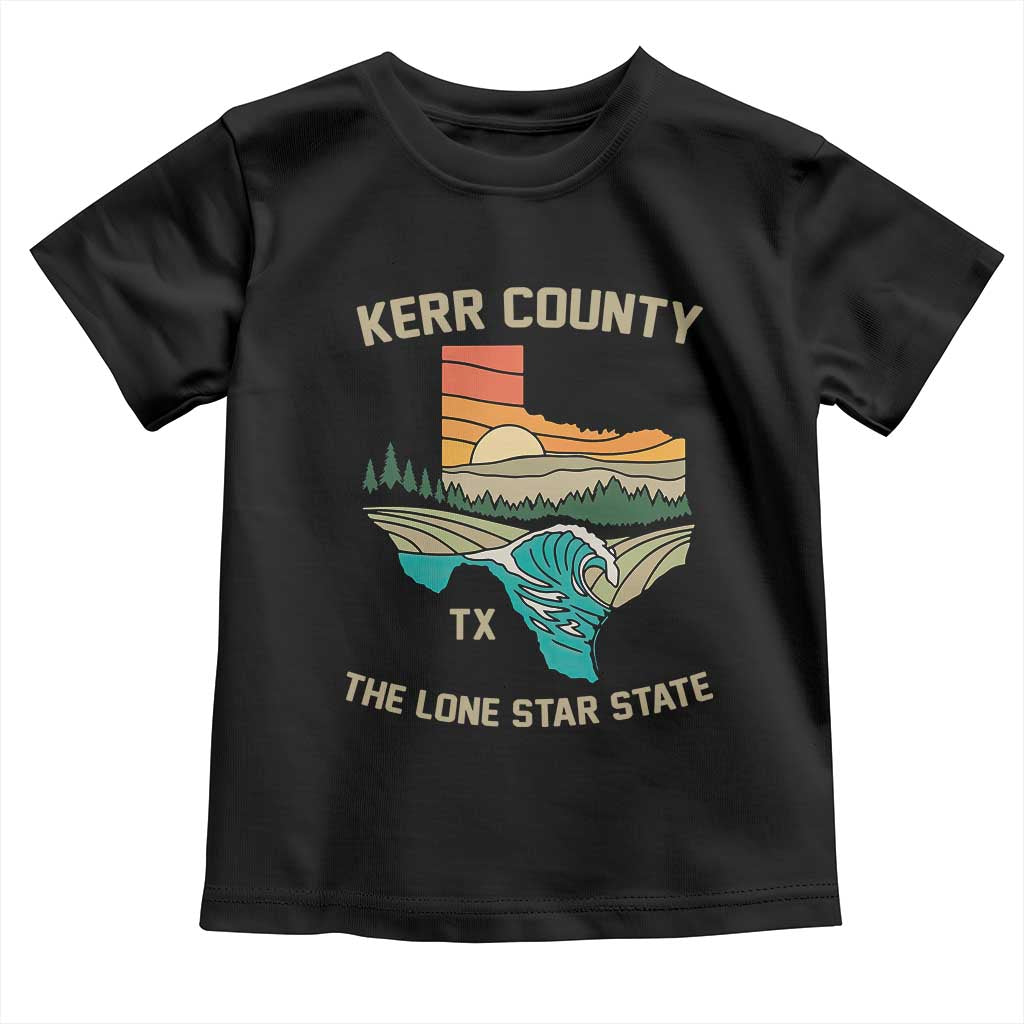 Kerr County Texas Toddler T Shirt Retro Hill Country Nature Scene Outdoors - Wonder Print Shop