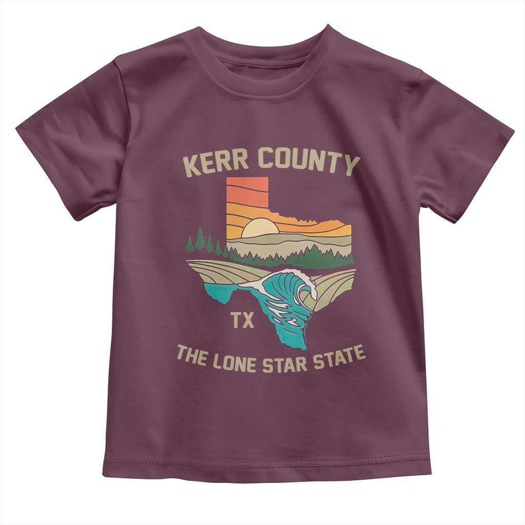 Kerr County Texas Toddler T Shirt Retro Hill Country Nature Scene Outdoors - Wonder Print Shop