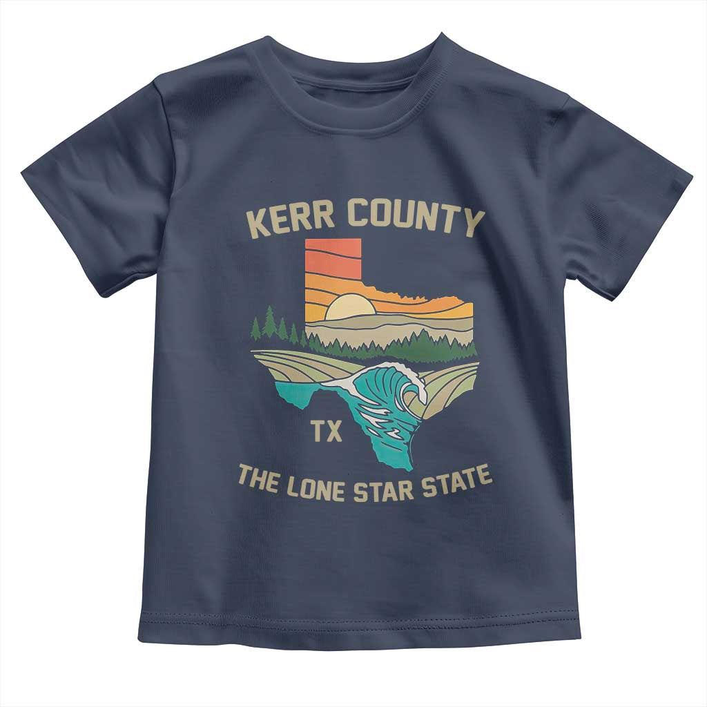 Kerr County Texas Toddler T Shirt Retro Hill Country Nature Scene Outdoors - Wonder Print Shop
