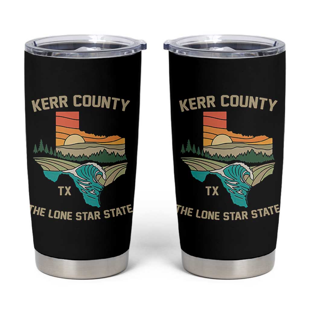 Kerr County Texas Tumbler Cup Retro Hill Country Nature Scene Outdoors - Wonder Print Shop