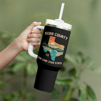 Kerr County Texas Tumbler With Handle Retro Hill Country Nature Scene Outdoors - Wonder Print Shop