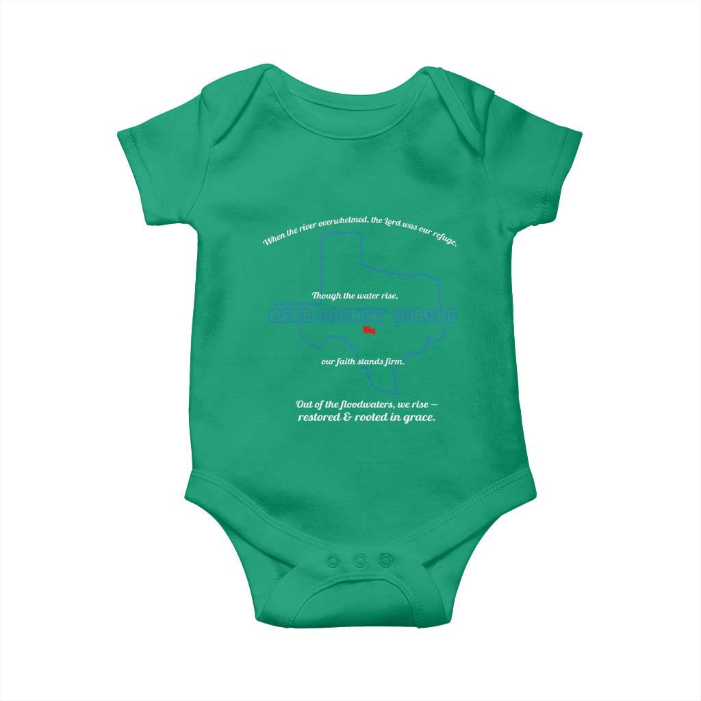 Kerr County Strong Christian Baby Onesie Texas Faith Hope Resilient Texans - Wonder Print Shop