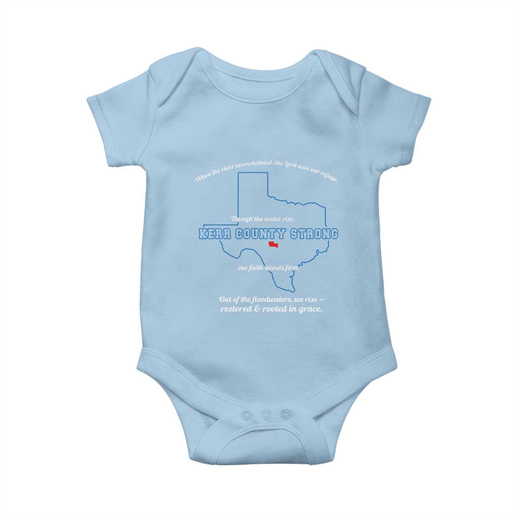 Kerr County Strong Christian Baby Onesie Texas Faith Hope Resilient Texans - Wonder Print Shop