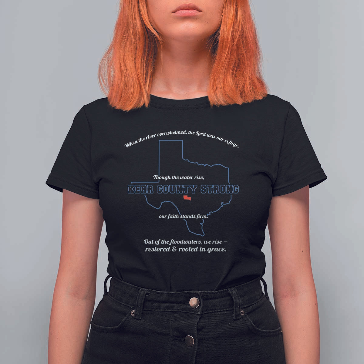 Kerr County Strong Christian T Shirt For Women Texas Faith Hope Resilient Texans - Wonder Print Shop