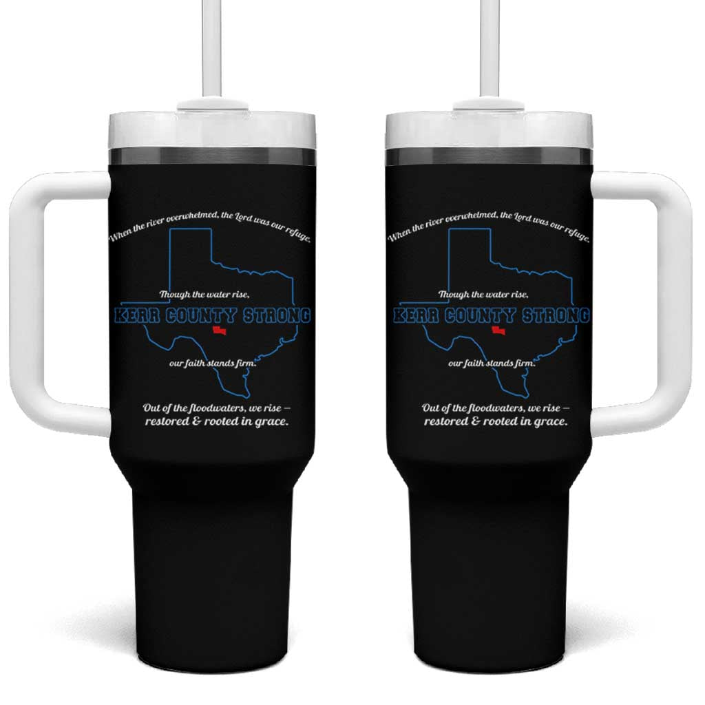 Kerr County Strong Christian Tumbler With Handle Texas Faith Hope Resilient Texans - Wonder Print Shop
