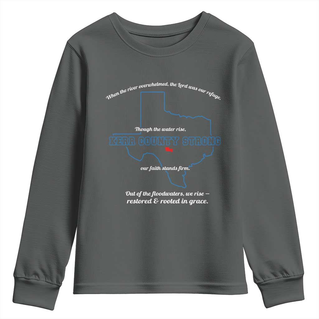 Kerr County Strong Christian Youth Sweatshirt Texas Faith Hope Resilient Texans - Wonder Print Shop