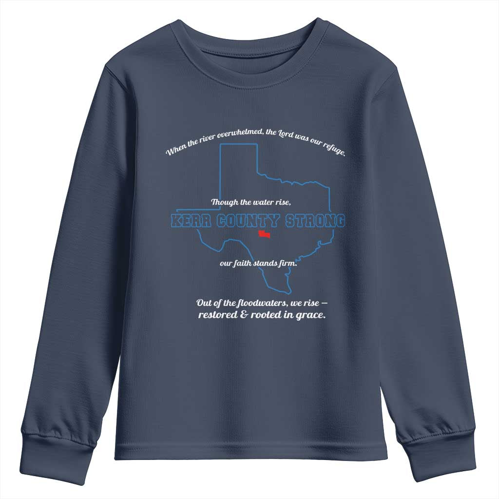 Kerr County Strong Christian Youth Sweatshirt Texas Faith Hope Resilient Texans - Wonder Print Shop