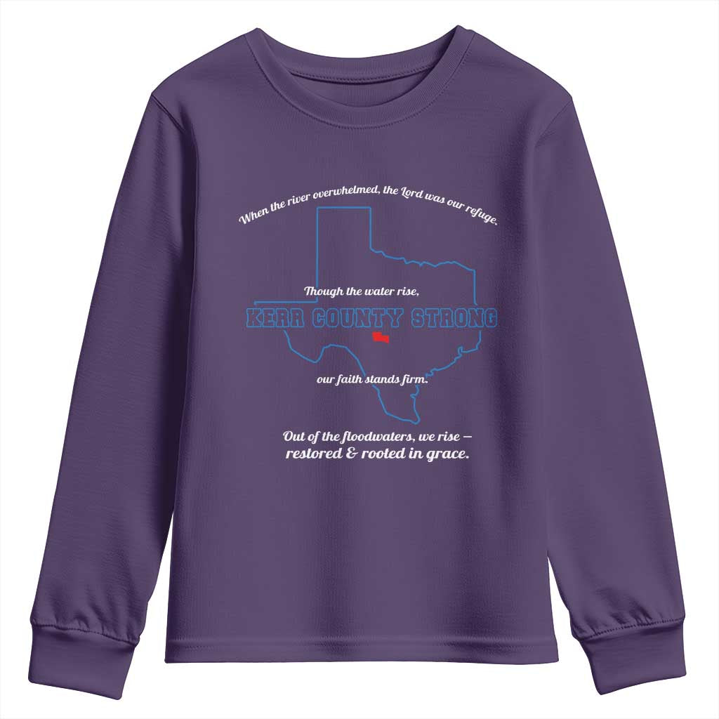 Kerr County Strong Christian Youth Sweatshirt Texas Faith Hope Resilient Texans - Wonder Print Shop
