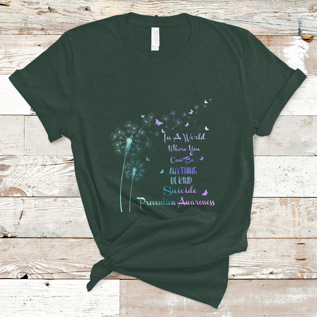 Suicide Prevention Awareness T Shirt Suicide Prevention Awareness Support Dandelions Be Kind - Wonder Print Shop