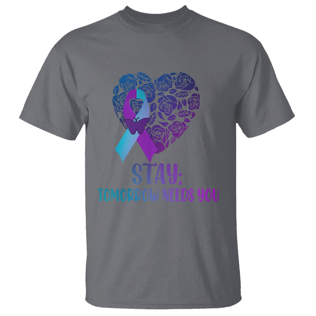 Suicide Prevention Awareness T Shirt Stay Mental Health Suicide Prevention Support Semicolon - Wonder Print Shop
