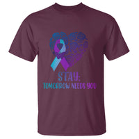 Suicide Prevention Awareness T Shirt Stay Mental Health Suicide Prevention Support Semicolon - Wonder Print Shop