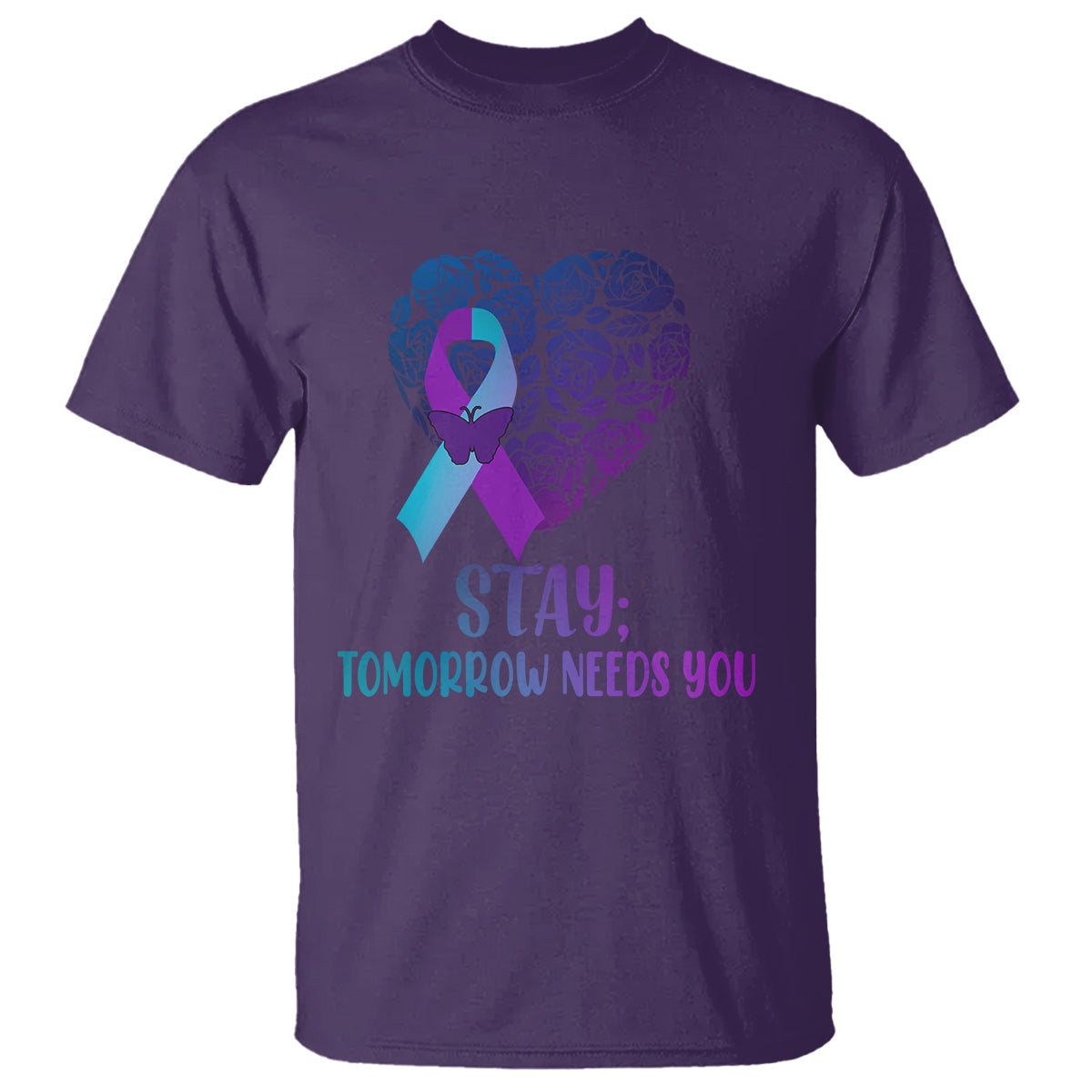 Suicide Prevention Awareness T Shirt Stay Mental Health Suicide Prevention Support Semicolon - Wonder Print Shop