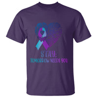 Suicide Prevention Awareness T Shirt Stay Mental Health Suicide Prevention Support Semicolon - Wonder Print Shop