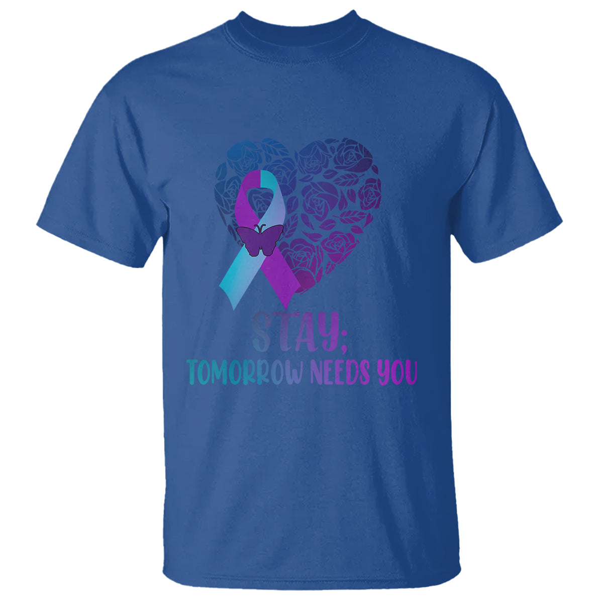 Suicide Prevention Awareness T Shirt Stay Mental Health Suicide Prevention Support Semicolon - Wonder Print Shop