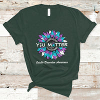 Suicide Prevention Awareness T Shirt You Matter Sunflower Semicolon Suicide Prevention Awareness - Wonder Print Shop