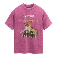Justice For Wangwang Mother Dog Newborn Puppies Washed Cotton T-Shirt Animal Rights Awareness Graphic