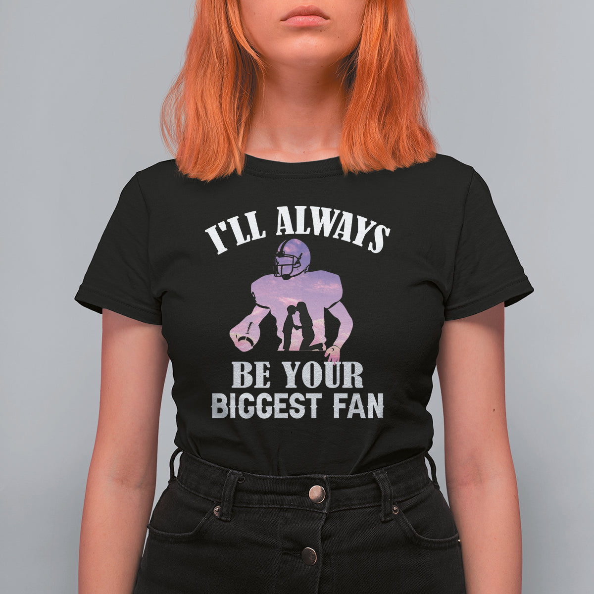 Football Mom T Shirt For Women I'll Always Be Your Biggest Fan Support Son Football Player - Wonder Print Shop