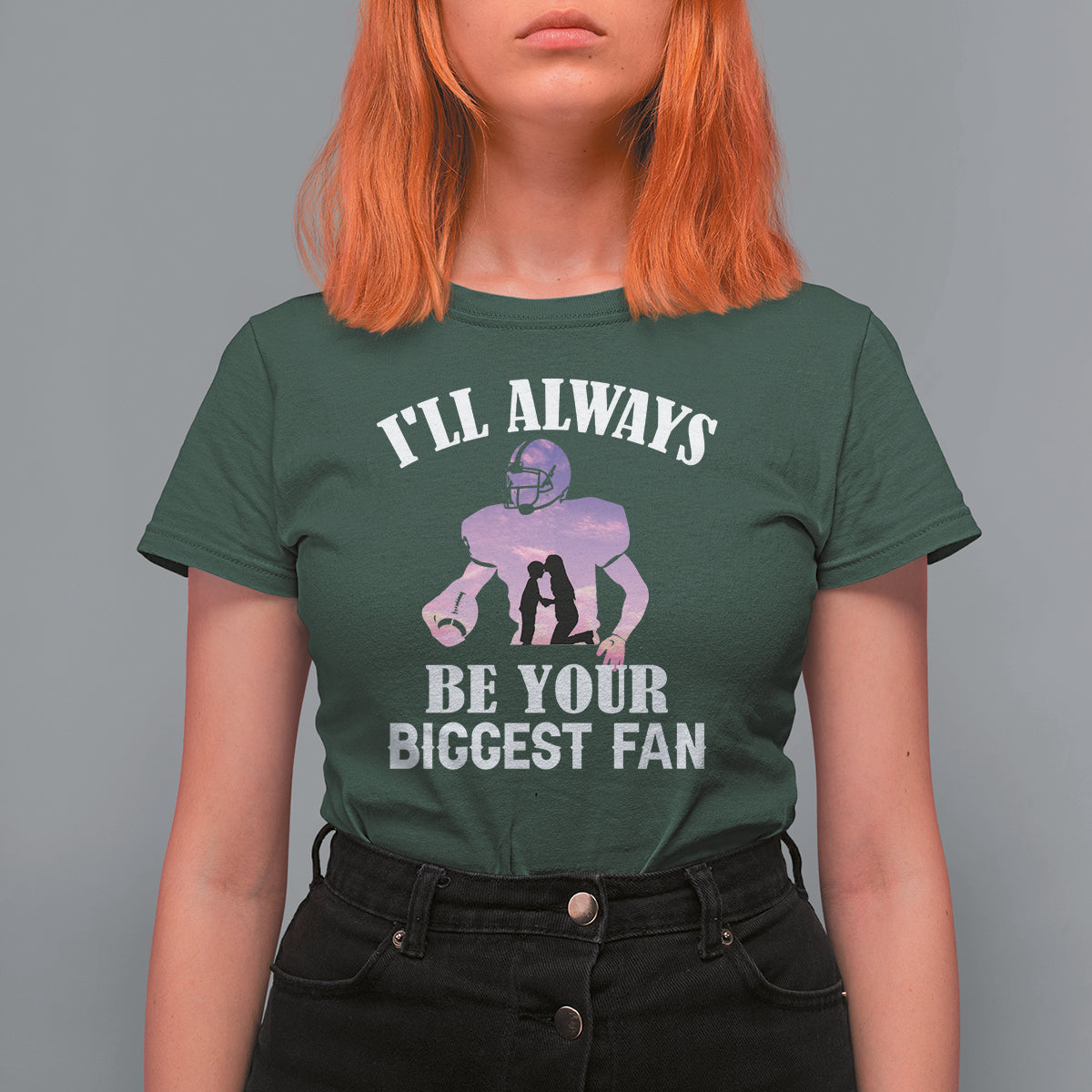 Football Mom T Shirt For Women I'll Always Be Your Biggest Fan Support Son Football Player - Wonder Print Shop