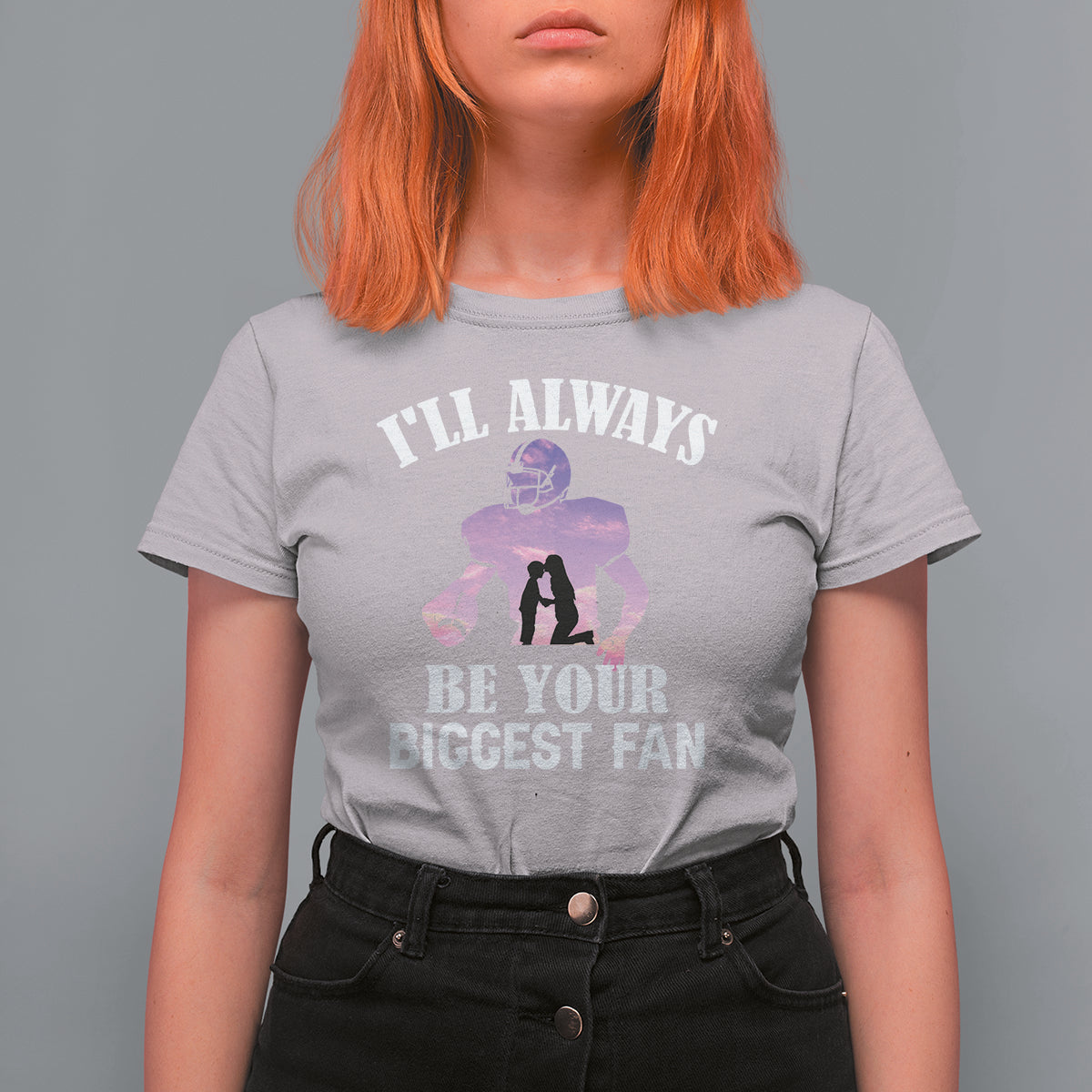 Football Mom T Shirt For Women I'll Always Be Your Biggest Fan Support Son Football Player - Wonder Print Shop
