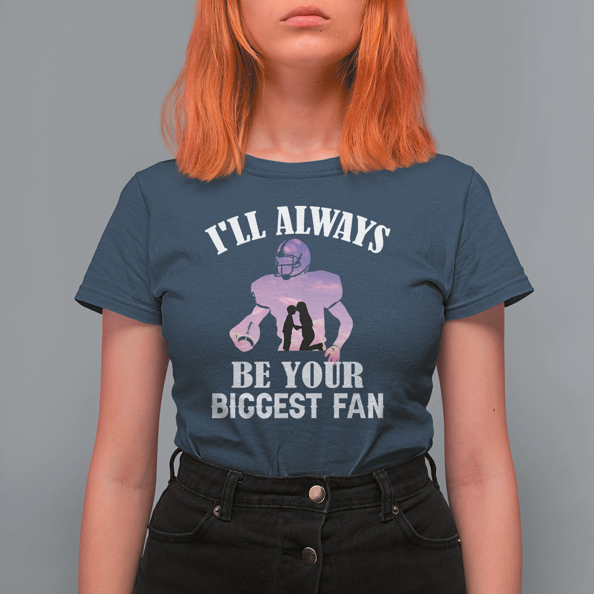 Football Mom T Shirt For Women I'll Always Be Your Biggest Fan Support Son Football Player - Wonder Print Shop