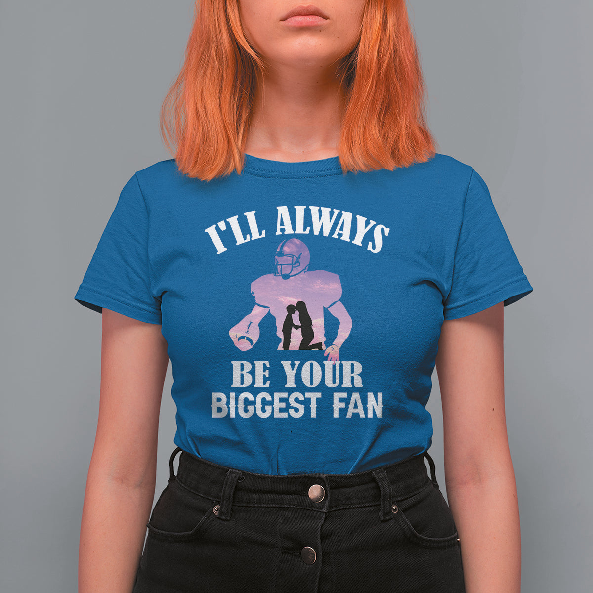 Football Mom T Shirt For Women I'll Always Be Your Biggest Fan Support Son Football Player - Wonder Print Shop