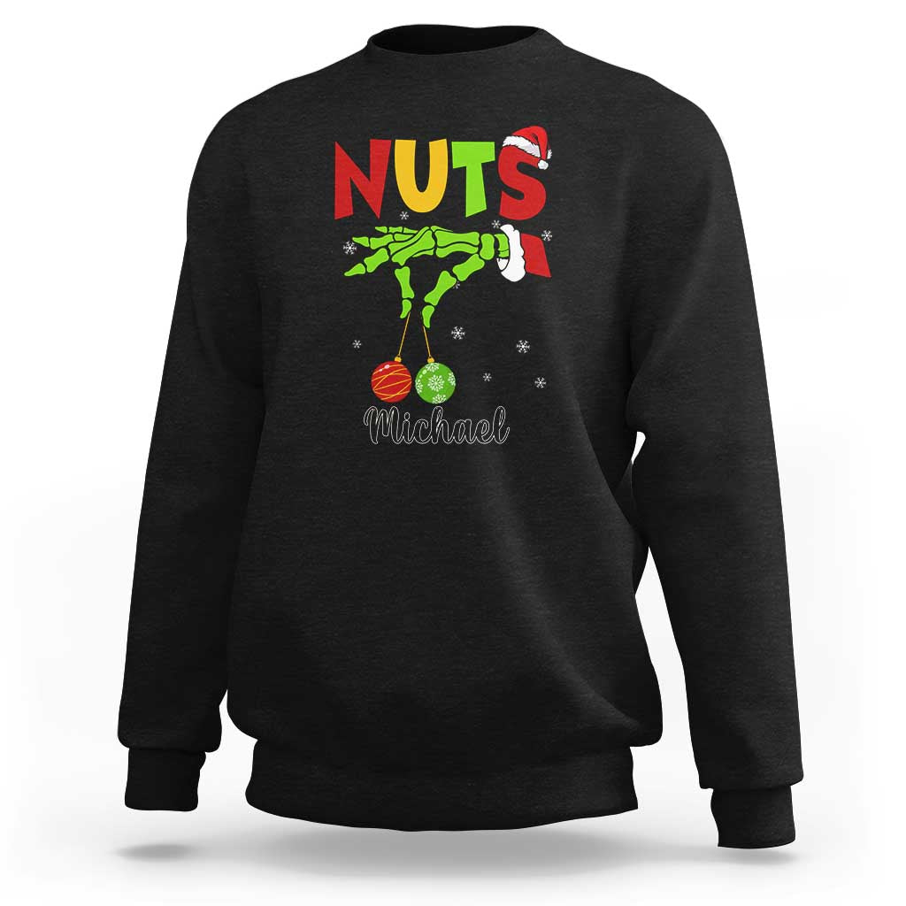 Personalized Christmas Matching Couple Sweatshirt Custom Name Chestnuts Xmas Funny Nuts - Wonder Print Shop