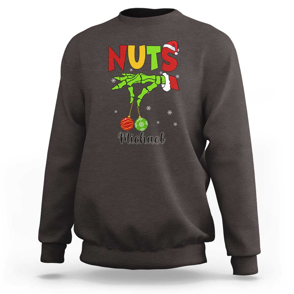 Personalized Christmas Matching Couple Sweatshirt Custom Name Chestnuts Xmas Funny Nuts - Wonder Print Shop