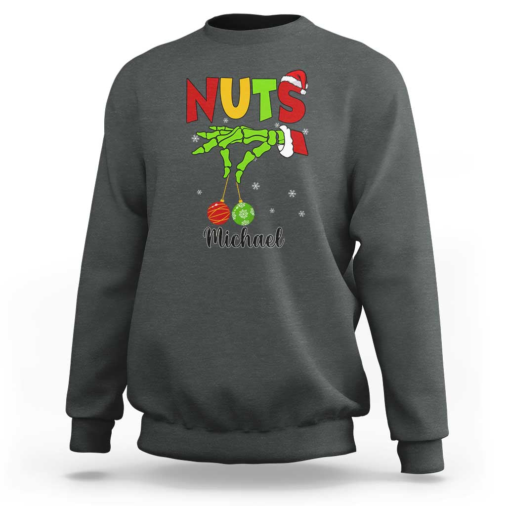 Personalized Christmas Matching Couple Sweatshirt Custom Name Chestnuts Xmas Funny Nuts - Wonder Print Shop