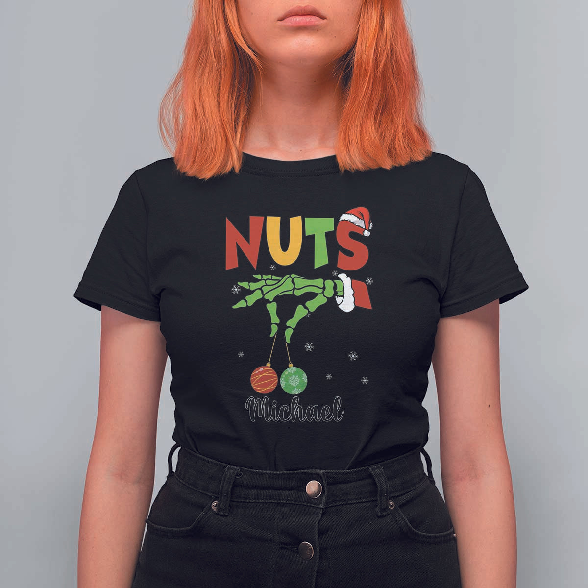 Personalized Christmas Matching Couple T Shirt For Women Custom Name Chestnuts Xmas Funny Nuts - Wonder Print Shop