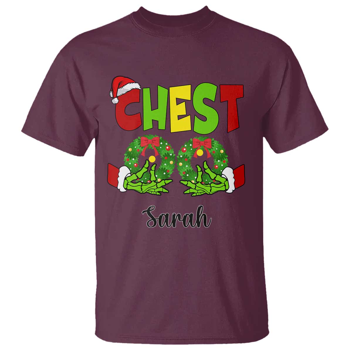 Personalized Christmas Matching Couple T Shirt Custom Name Chestnuts Xmas Funny Chest - Wonder Print Shop