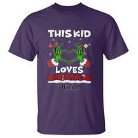 Personalized Funny Christmas Lover T Shirt Custom Kids Name Skeleton Hand Heart - Wonder Print Shop