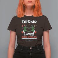 Personalized Funny Christmas Lover T Shirt For Women Custom Kids Name Skeleton Hand Heart - Wonder Print Shop