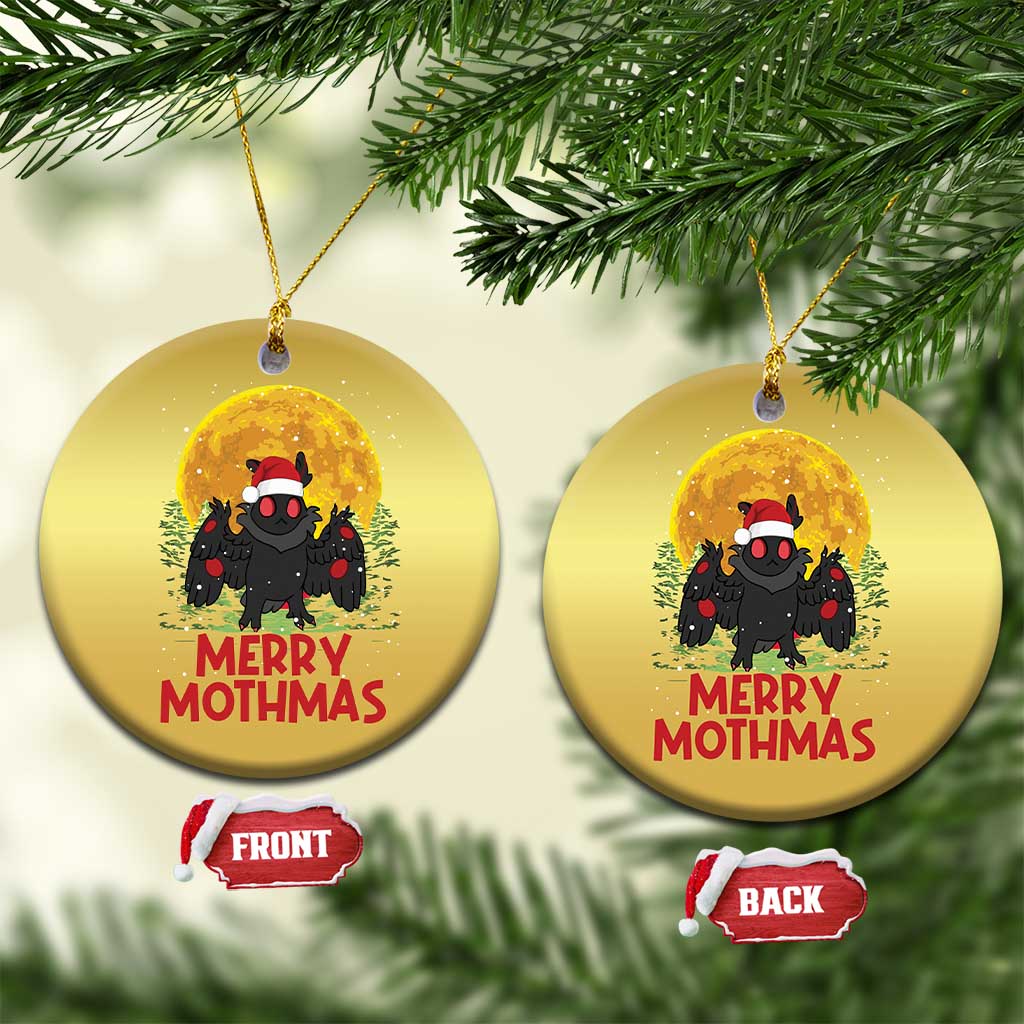 Mothman Christmas Christmas Ornament Funny Merry Mothmas Cryptid Xmas Santa - Wonder Print Shop
