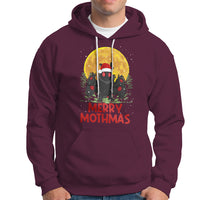 Mothman Christmas Hoodie Funny Merry Mothmas Cryptid Xmas Santa - Wonder Print Shop