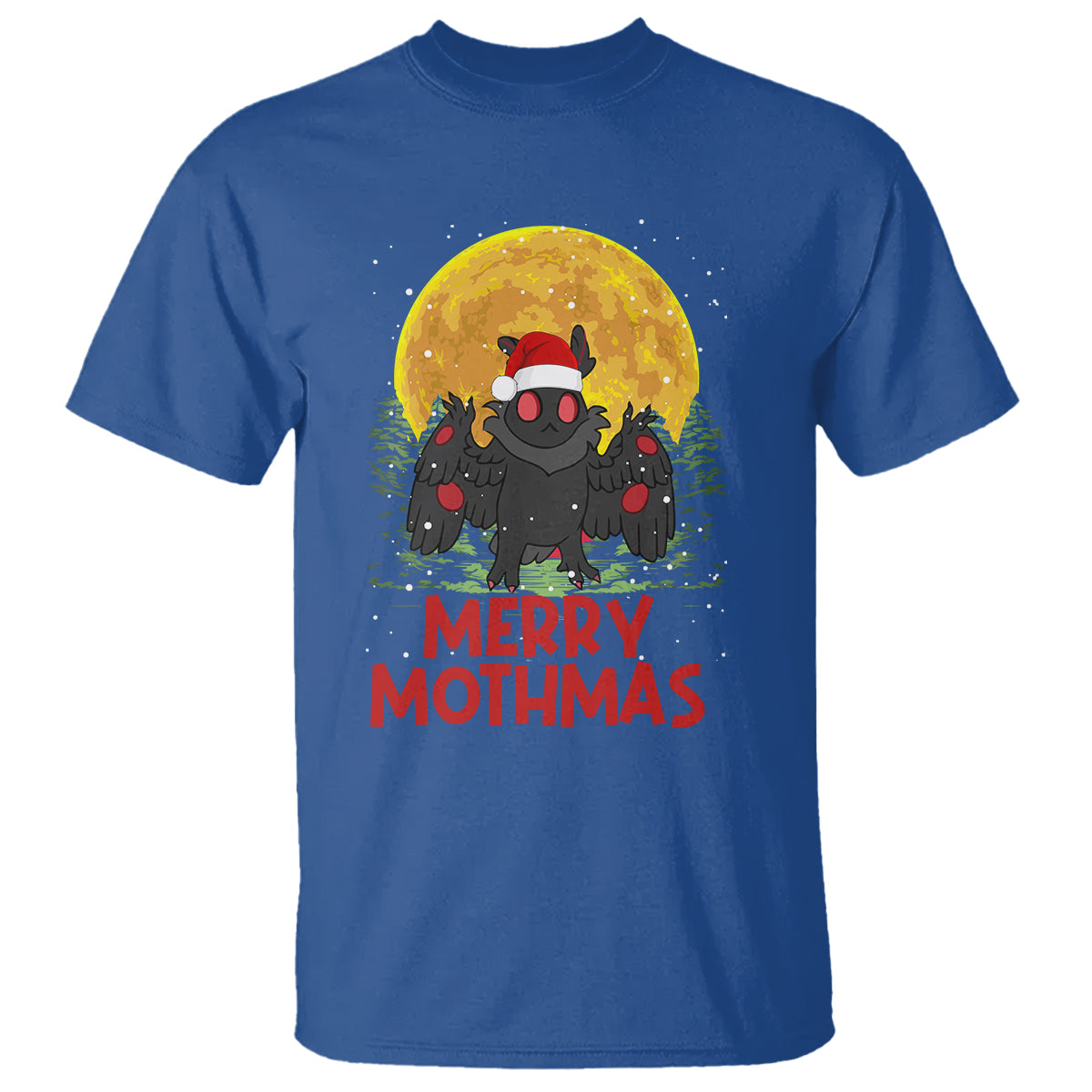 Mothman Christmas T Shirt Funny Merry Mothmas Cryptid Xmas Santa - Wonder Print Shop