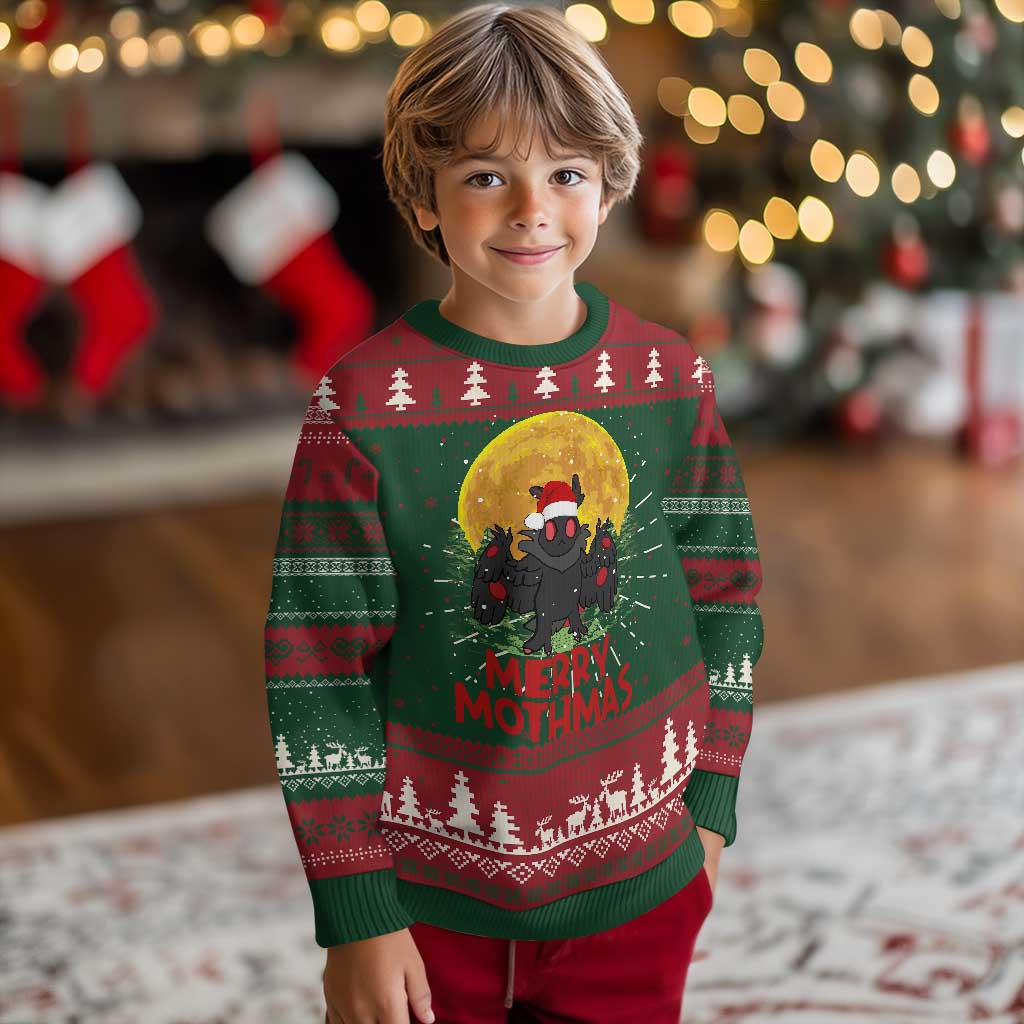 Mothman Christmas Ugly Christmas Sweater Funny Merry Mothmas Cryptid Xmas Santa - Wonder Print Shop