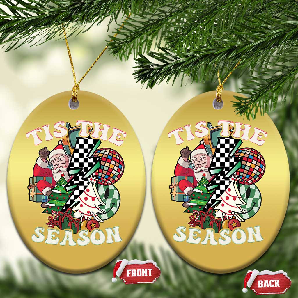 Groovy Christmas Christmas Ornament Tis The Season Retro Santa Vibe - Wonder Print Shop