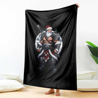 Epic Viking Santa Christmas Throw Blanket Barbarian Style Holiday Warrior Claus - Wonder Print Shop