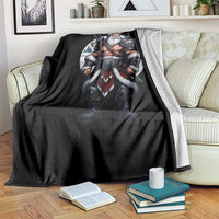 Epic Viking Santa Christmas Throw Blanket Barbarian Style Holiday Warrior Claus - Wonder Print Shop