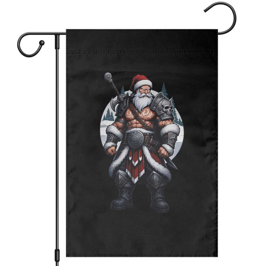 Epic Viking Santa Christmas Garden Flag Barbarian Style Holiday Warrior Claus - Wonder Print Shop